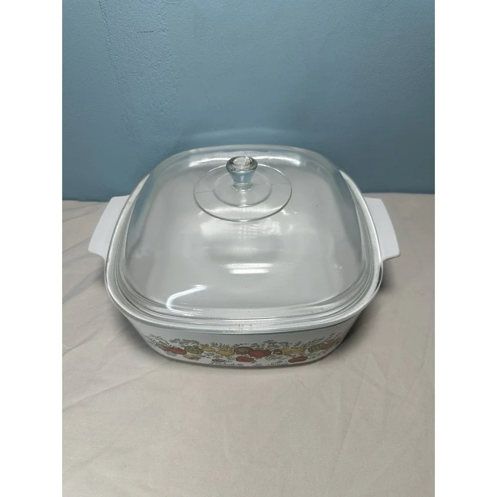 Vintage Corning Ware Spice of Life 4 Quart Casserole Dish A-48-B Lid P-12-C